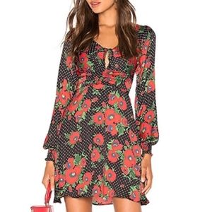 Free People Morning Light Dress SZ 2 red poppies